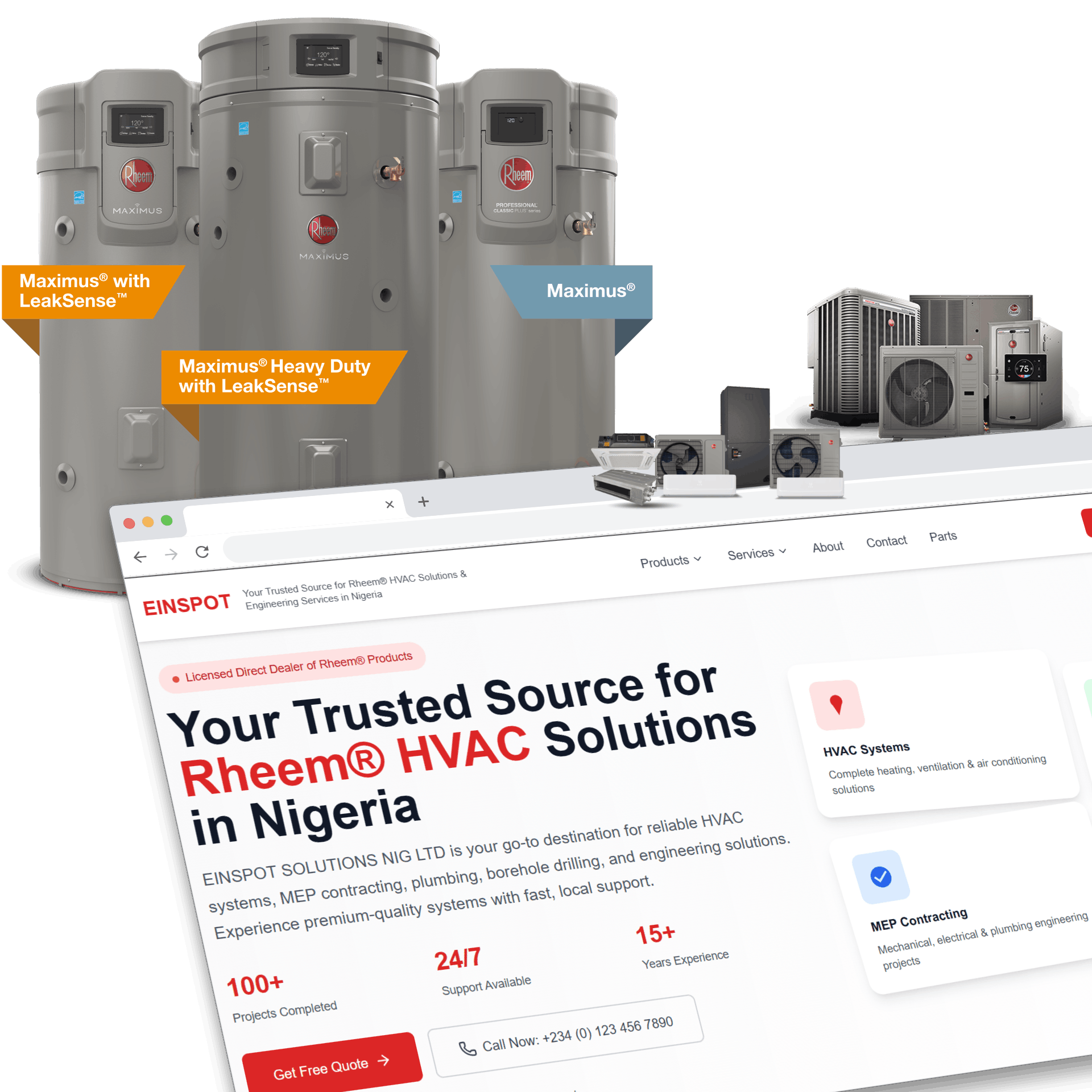About EINSPOT Solutions Nig. Ltd — Nigeria’s Authorized Rheem Distributor and Engineering Service Leader